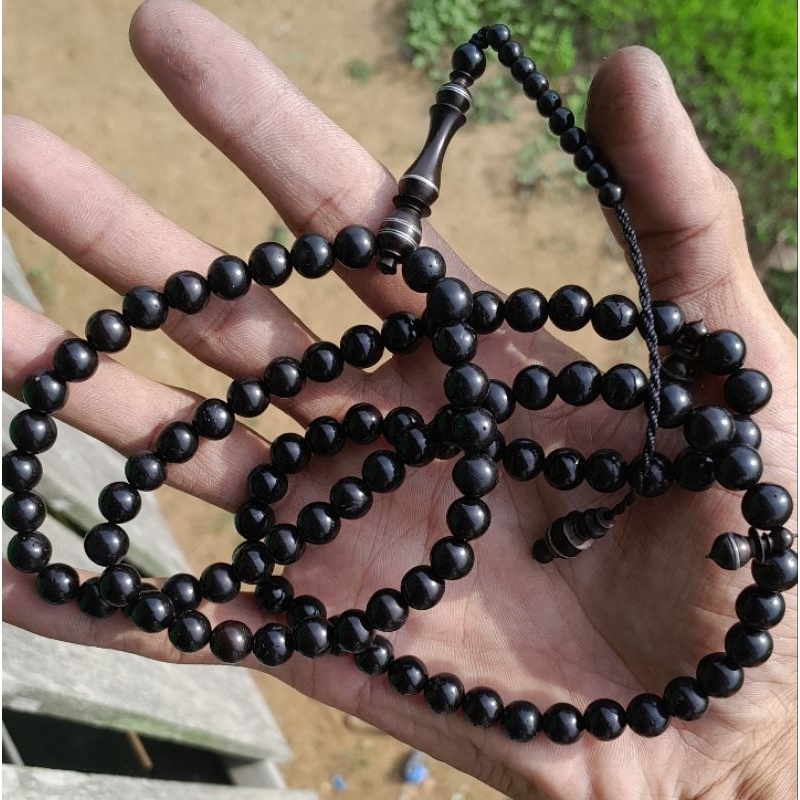 tasbih 99 kaukah bulat kepala prada uk 8 hitam
