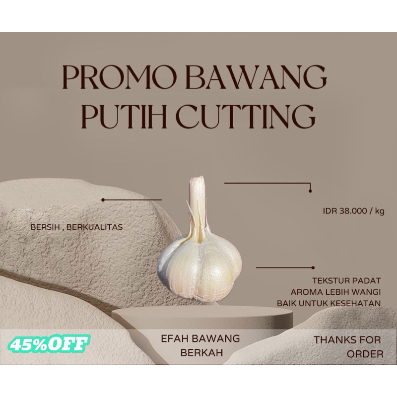 

BAWANG PUTIH CUTTING ll FREE JARING + BUBBLE WRAP