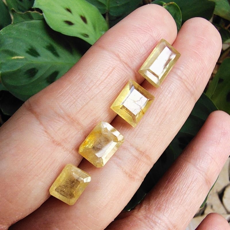 Natural Yellow Safir Octagon Cut - Batu Permata Yakut Kuning Asli