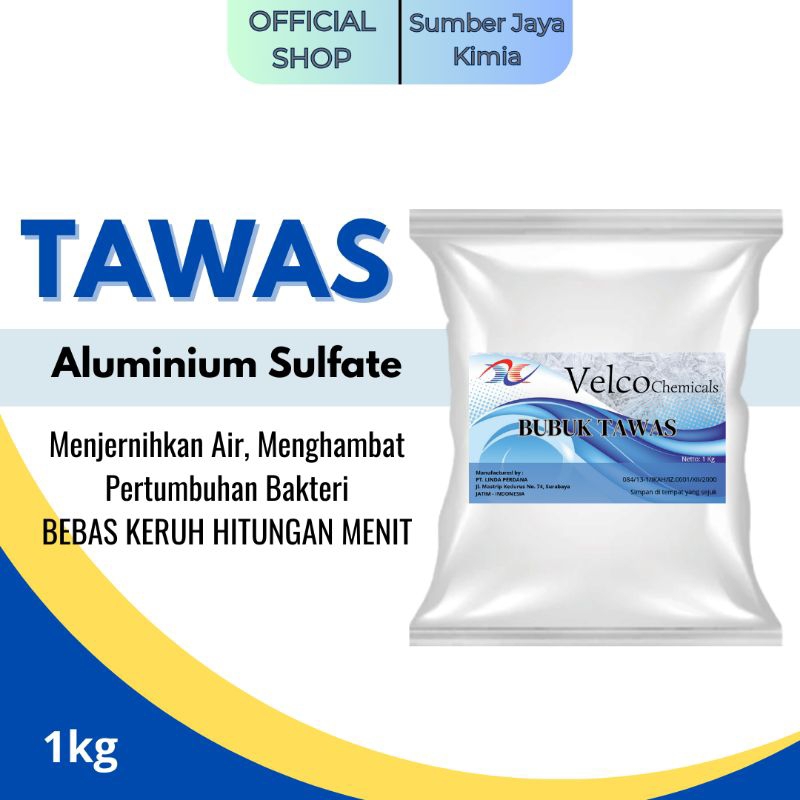 VELCO Aluminium Sulfate Powder 1 Kg / Bubuk Tawas Ketiak/ Deodorant | Penghilang Bau dan Penjernih A