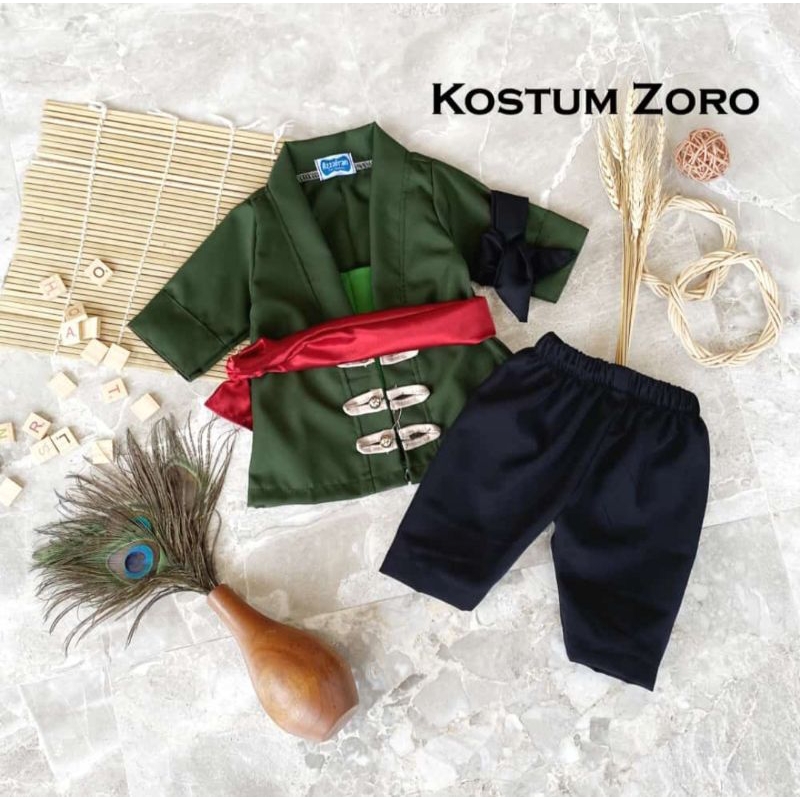 KOSTUM ZORO ONE PIECE NEWBORN/BAYI/ANAK