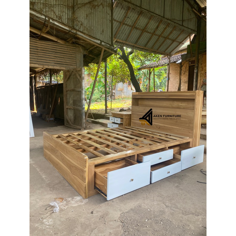 Tempat Tidur Minimalis Jati 180x200