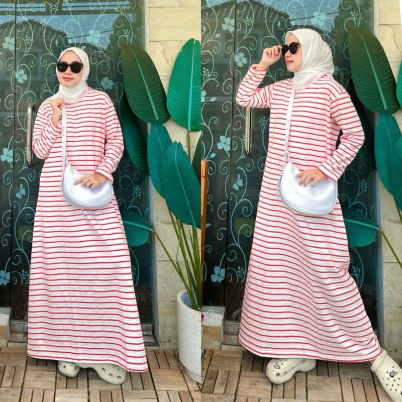 Dress Dimara salur || Dress combed dimara || dress kaos || daily dress || dress Stripe dimara || dim