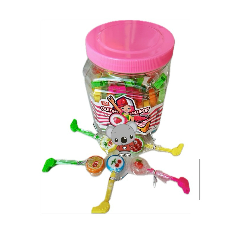 

Guitar Candy Whistle Toples isi 50 pcs permen gitar peluit