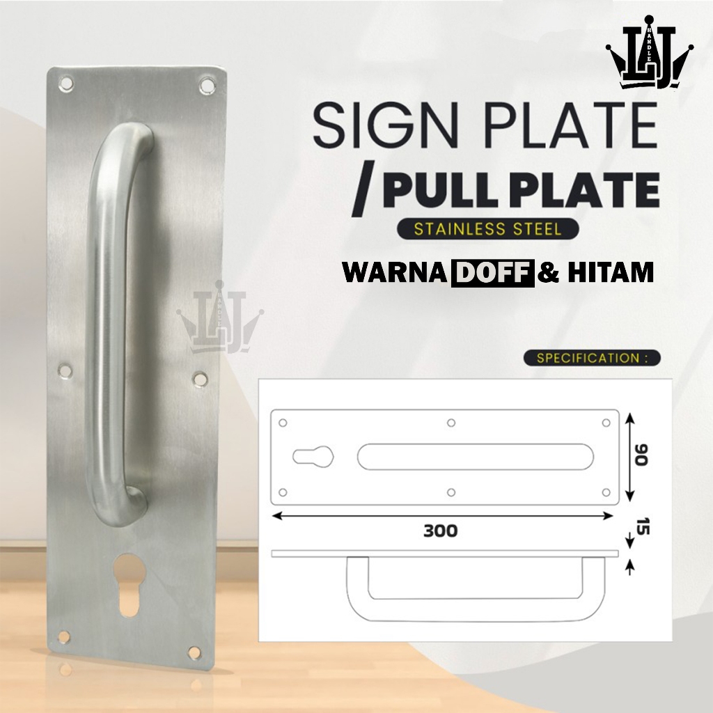 Pull Plat Push Plat Handle Pintu Plat Dorong Tarik Gagang Stainless