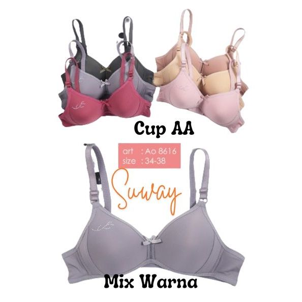 Promo 3 Pcs Bra Remaja Busa SMP-SMA import motif Bergelombang - BH Pelajar Perempuan Remaja Bahan Ka