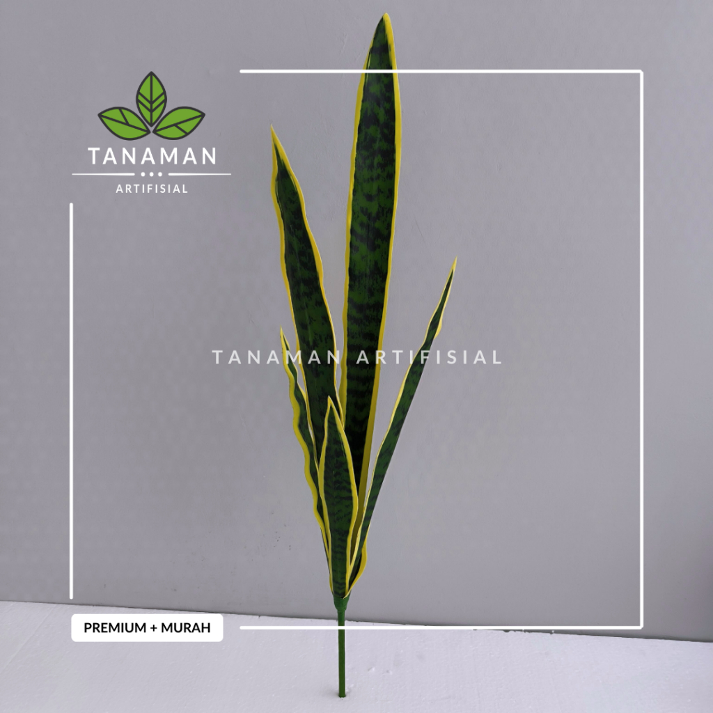 Tanaman Hias Artifisial Pohon Lidah Mertua Bahan Plastik + Latex Premium + 6 Cabang Daun
