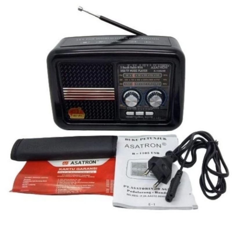 Radio FM Asatron 3 Band R-1105 USB Recharger Cas Original