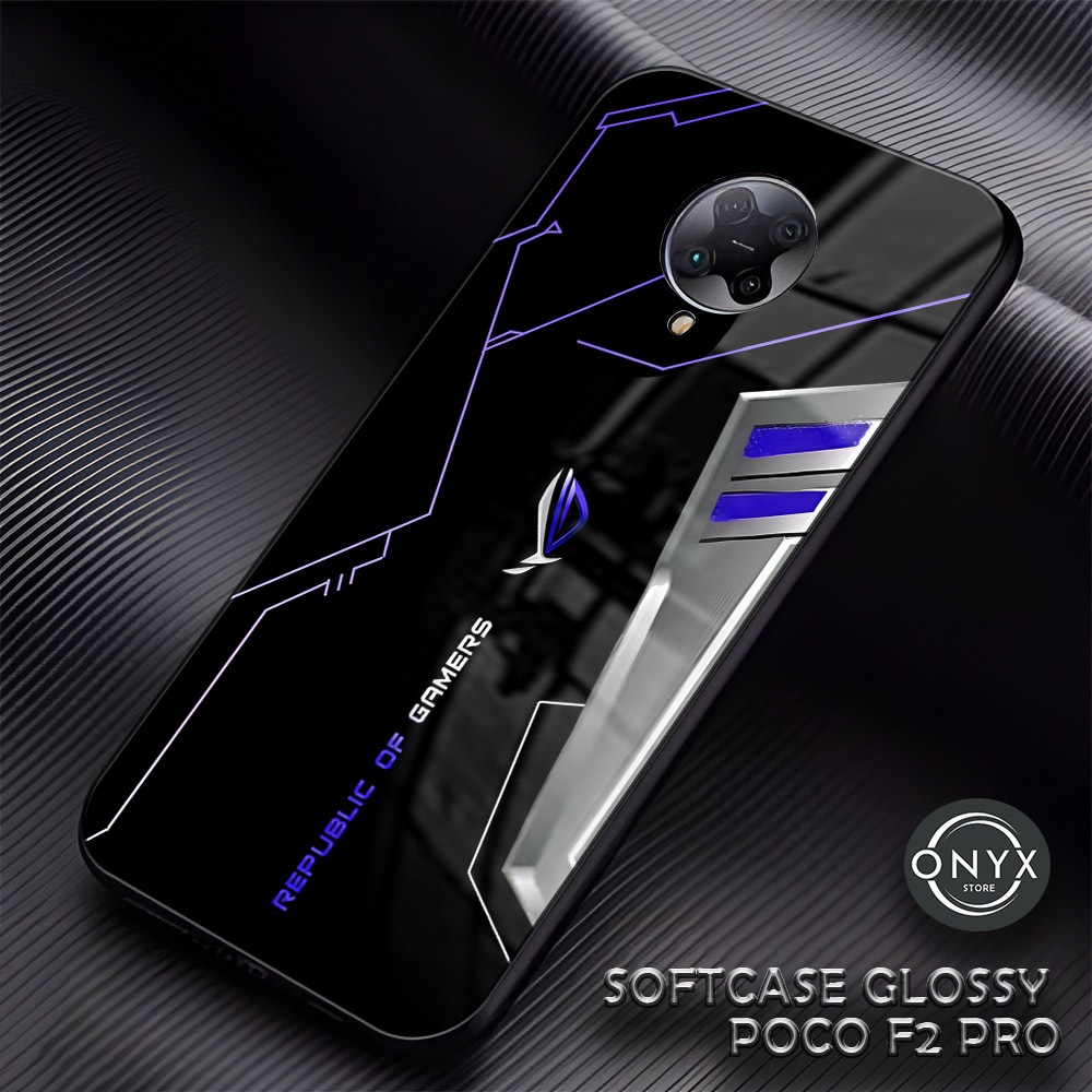 (AA16) Softcase Glossy POCO F2 PRO | Kesing Hp Xiaomi | Case Premium Motif Rog