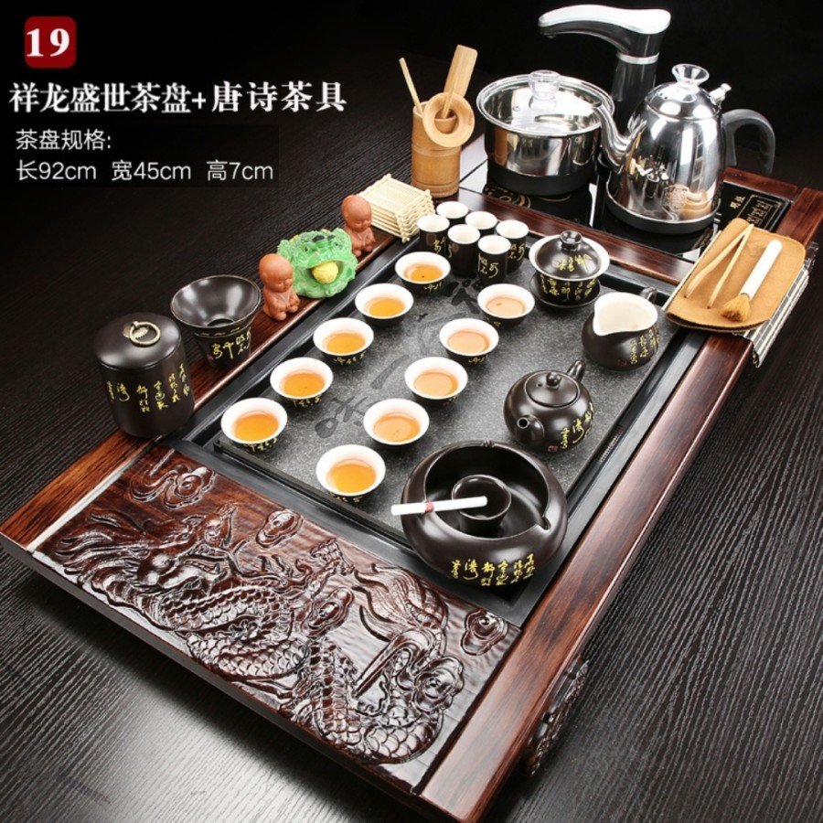 Chines Tea Pot Set Fulll Set Elektrik Kungfu Tea Set Teapot Tray Set