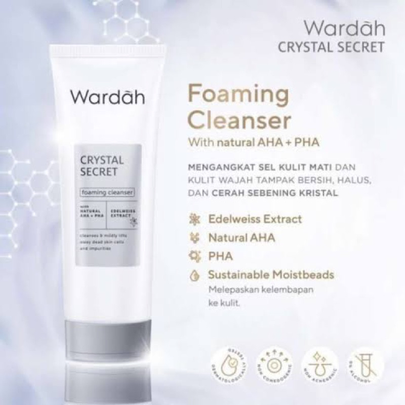 Wardah Crystal Secret Foaming Cleanser / Sabun Muka /Pencuci Muka /Pembersih wajah