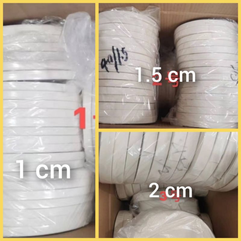 1 METER - LABEL PITA KATUN POLOS CREAM | LABEL HIJAB | BAJU