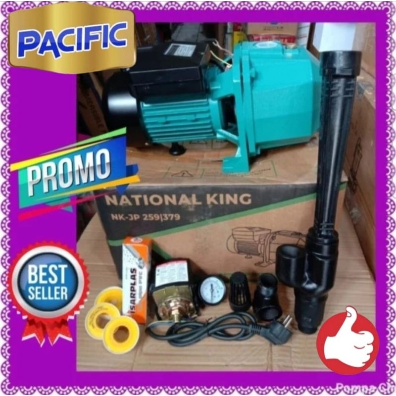 Mesin pompa air jet pump National 250 watt sumur dalam 30 meter Otomatis jetpump