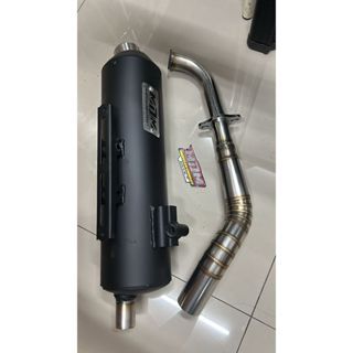 MDM RACING MUFFLER Kenalpot Standard Racing Aerox New / Nmax New / Aerox Old Leher 45 mm Emblem Stai