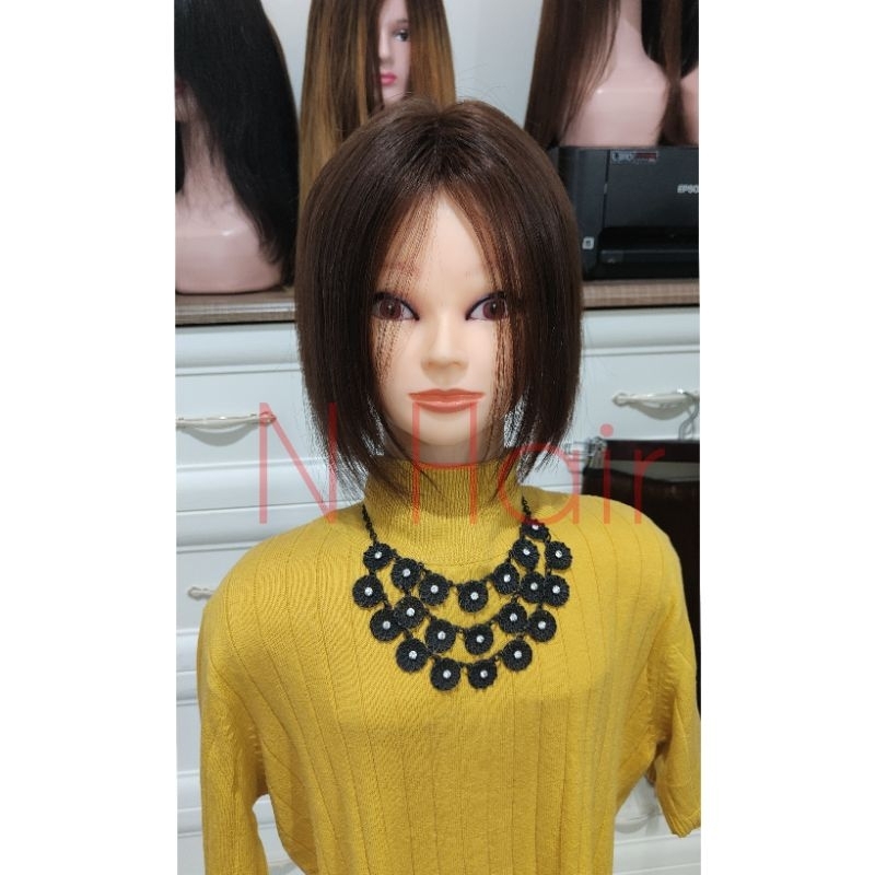 HAIRTOP RAMBUT ASLI SUPER (BELAHAN SEGARIS)100% human hair / Hair Top / Hair Toupee Wanita / Penutup