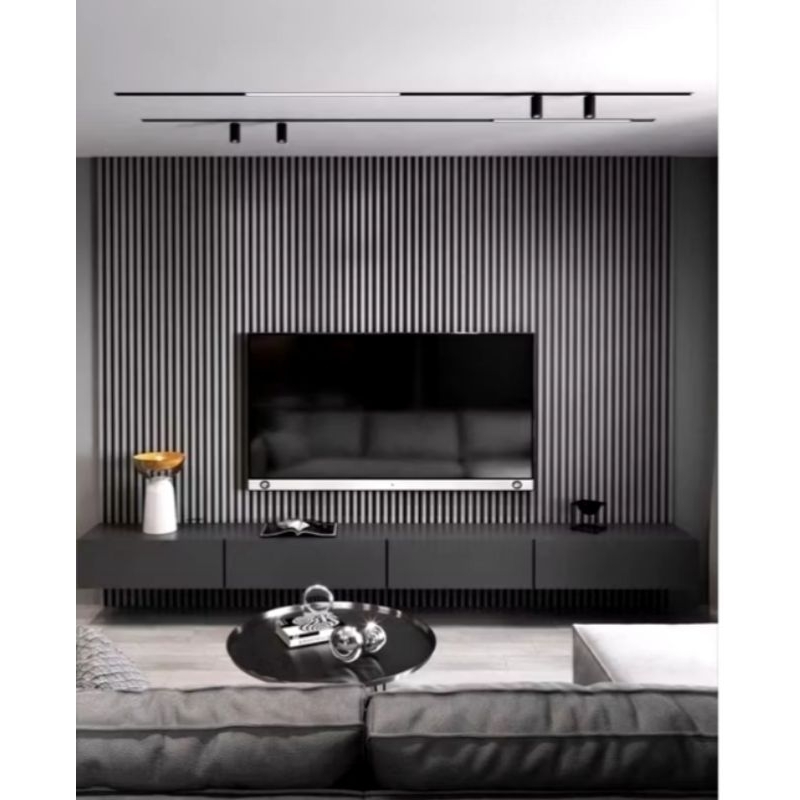 Backdrop tv WPC ll kabinet tv 200x30x35 ll WPC panel 200x350.