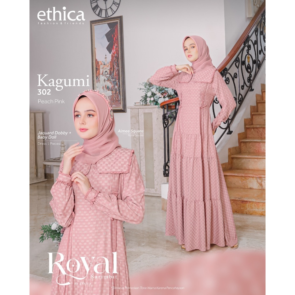 SARIMBIT ROYAL 04 BY ETHICA / Warna Peach Pink / Gamis Dewasa / Koko Dewasa / Koko Anak