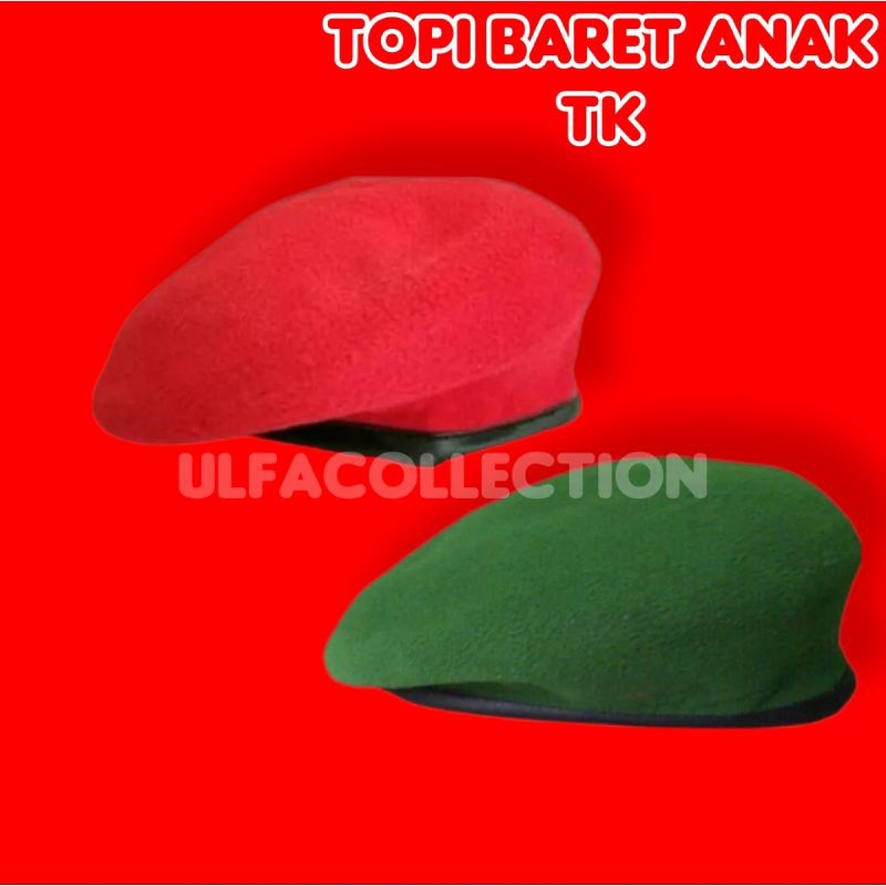 Topi Baret TNI Anak Laki Laki Perempuan/Topi Baret Anak TK/Perlengkapan Acesories TNI Anak TK