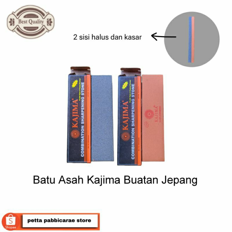 Batu Asahan Pisau Grit Kasar dan Halus Cap Kajima Jepang