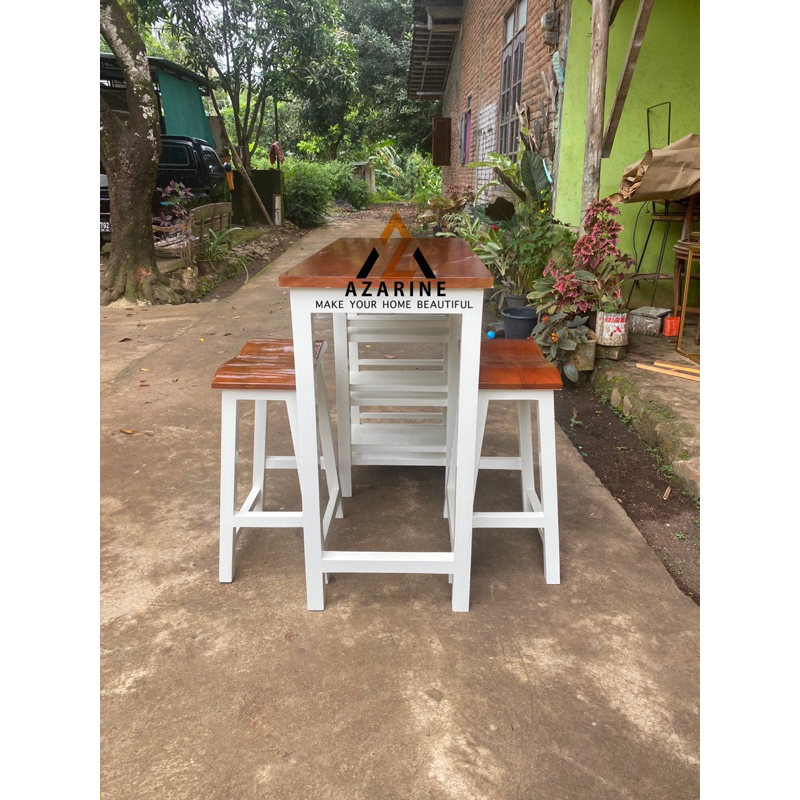 Set Meja Makan Minimalis Meja Bar Duco Modern