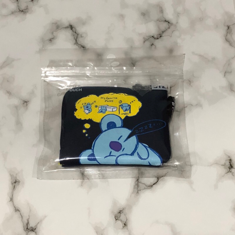 Official Merchs - BT21 Sleeping Koya Card Pouch - Dompet Kartu Koya Koala Biru BTS