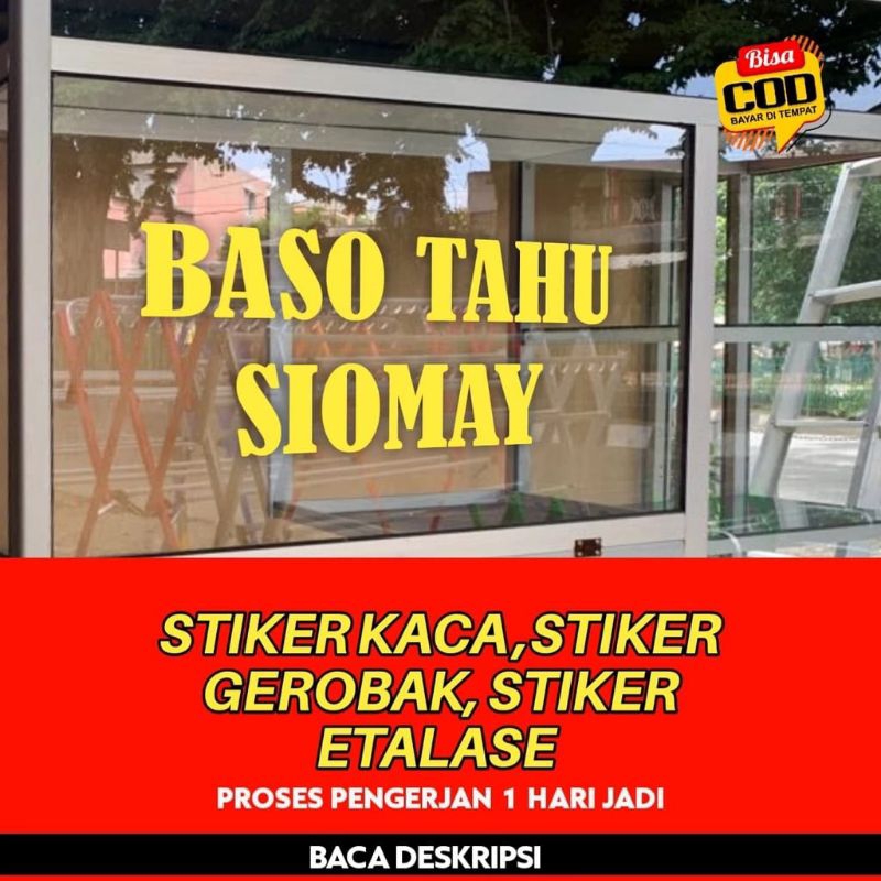 

stiker gerobak kayu atau kaca stiker gerobak usaha custom suka suka bisa ganti nama sendiri