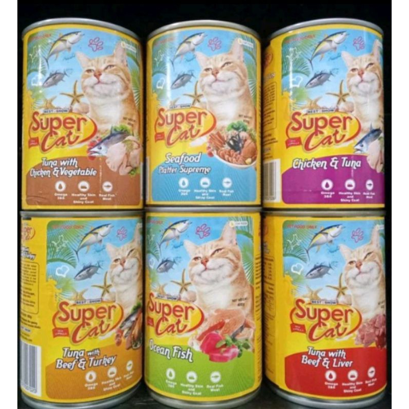 Super Cat Kaleng Adult 400gr PROMO - wet cat food supercat Kaleng dewas