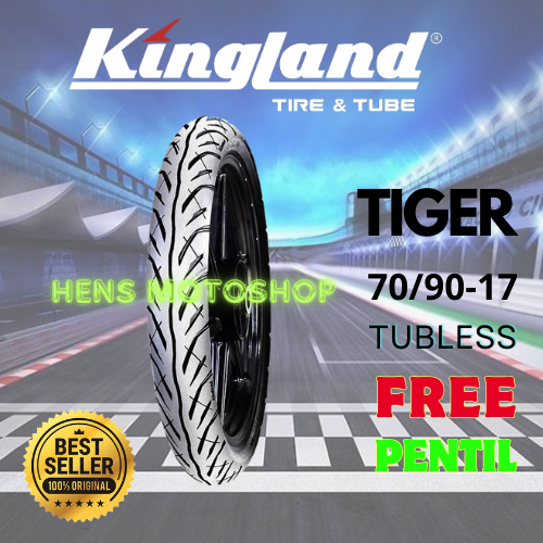 Ban Tubeless Kingland Tiger 70/90-17 // Ban Depan Supra // Ban Depan Kharisma //Ban Depan Jupiter// 