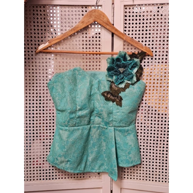 blus brokat baju pesta atasan mewah elegan