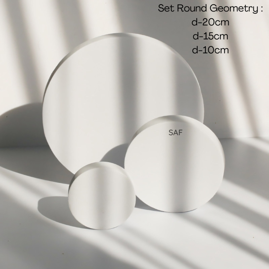 SAF Set 3pcs Round Geometry Photo Props - podium leveling balok kubus bulat tabung lingkaran -  Prod