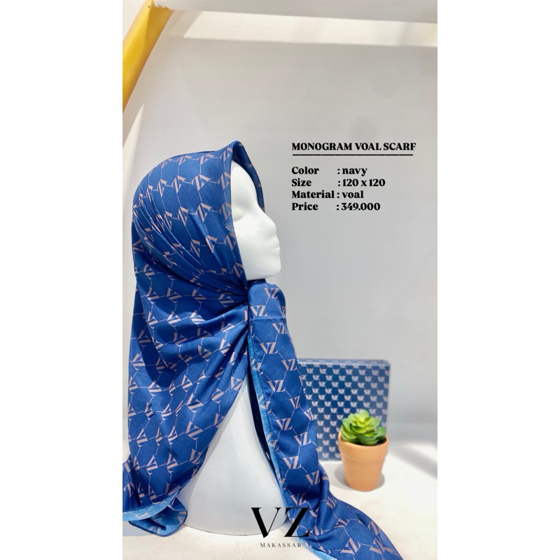 VZ MONOGRAM VOAL SCARF