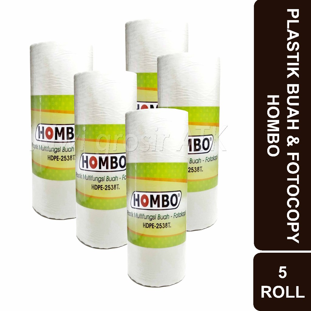 (GROSIR) Plastik Buah Roll / Plastik Fotocopy / Plastik HD Roll Hombo HDPE-2538T | 5 Roll