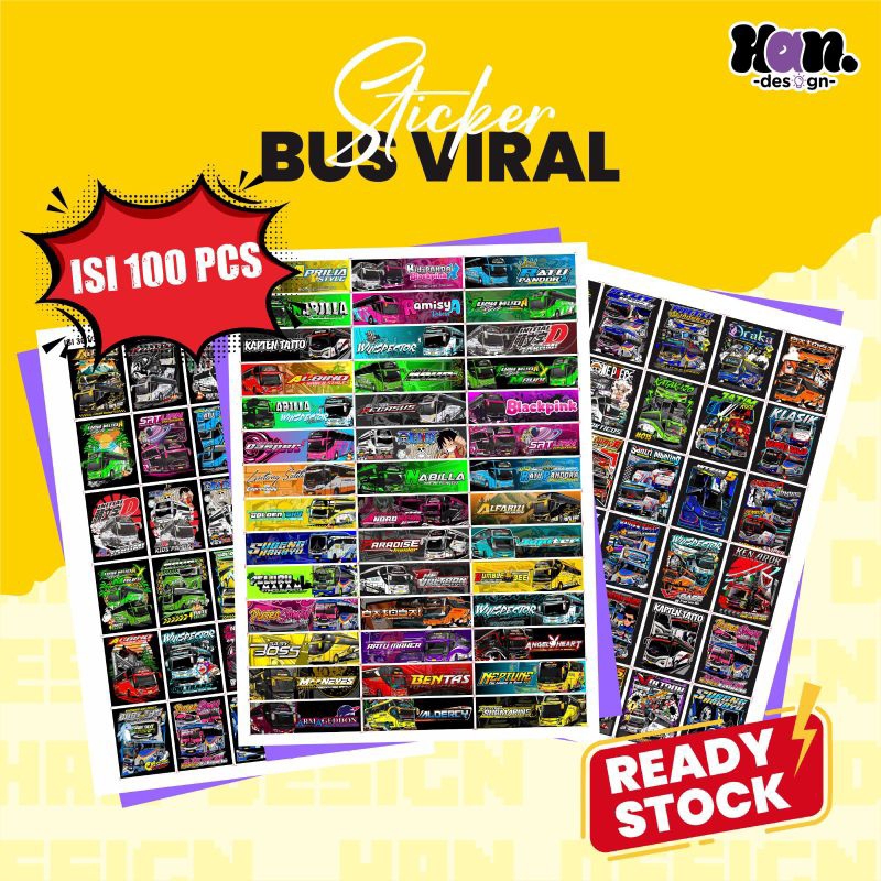 

(free stiker) ISI 100 PCS STICKER BUS MANIA STROBO TERMURAH TERBARU