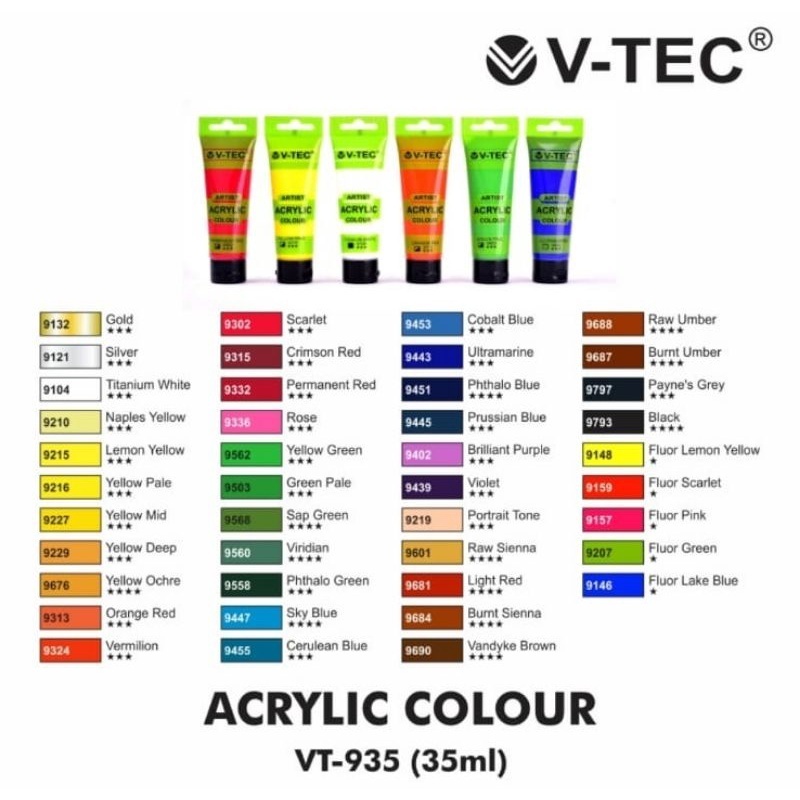 

TBMO Cat Akrilik / Acrylic Colour V-TEC VT-935A 35ml - Satuan