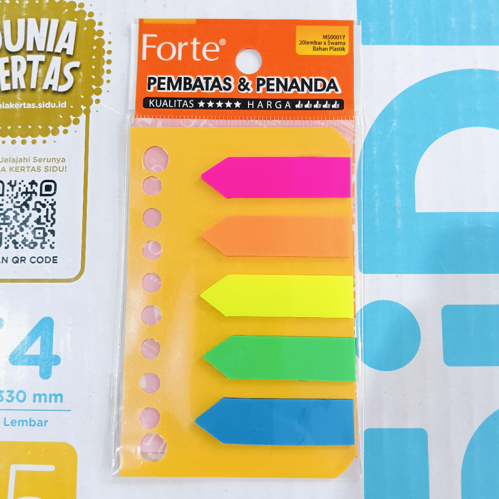 

FORTE STICKY NOTE PENANDA PEMBATAS BUKU BERKAS LANCIP 5 WARNA