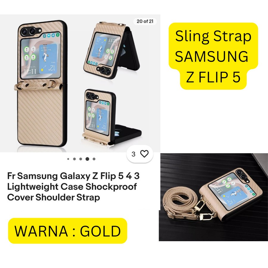 Case casing Samsung z flip 5 sling shoulder strap