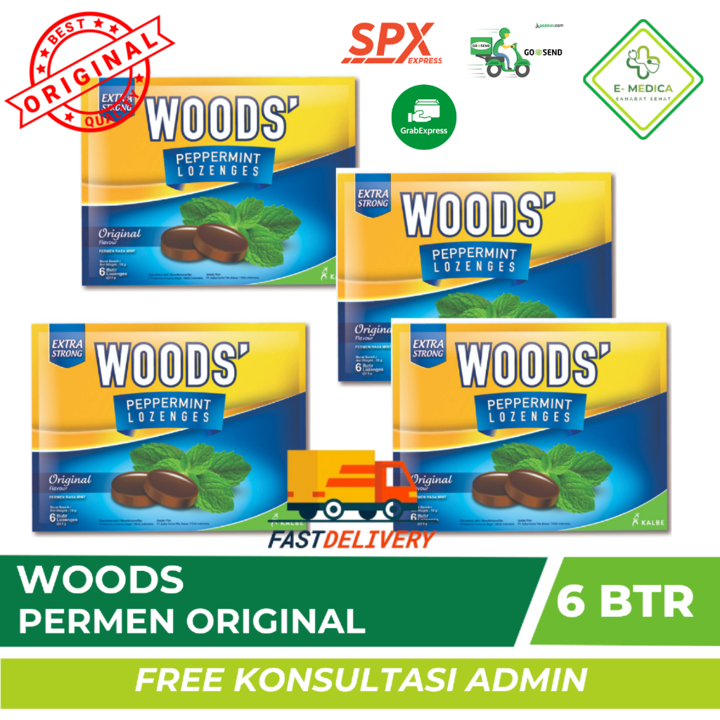 

⚡FAST⚡(1 Sachet) Woods Permen Original - Woods Lozenges Original Extra Strong (@6 Biji)