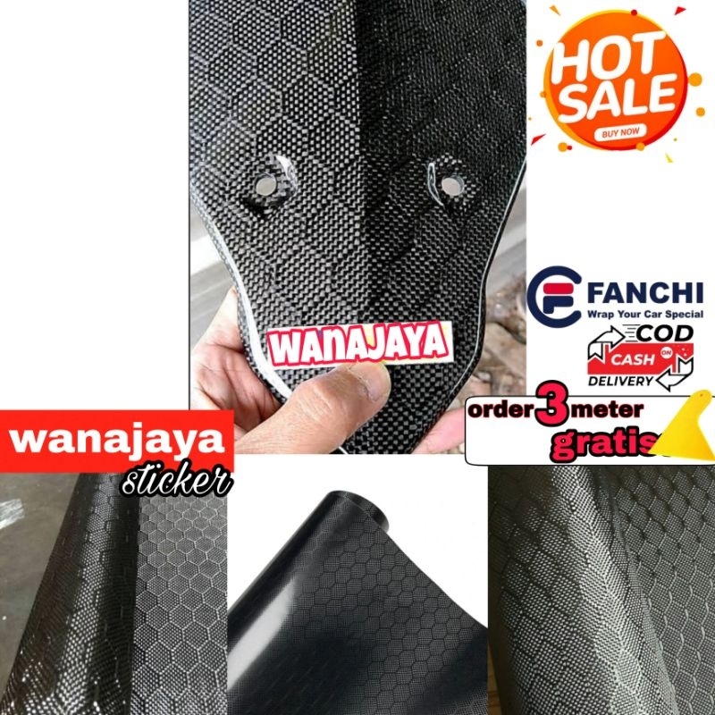 stiker skotlet carbon hexagon stiker kevlar hexagonal