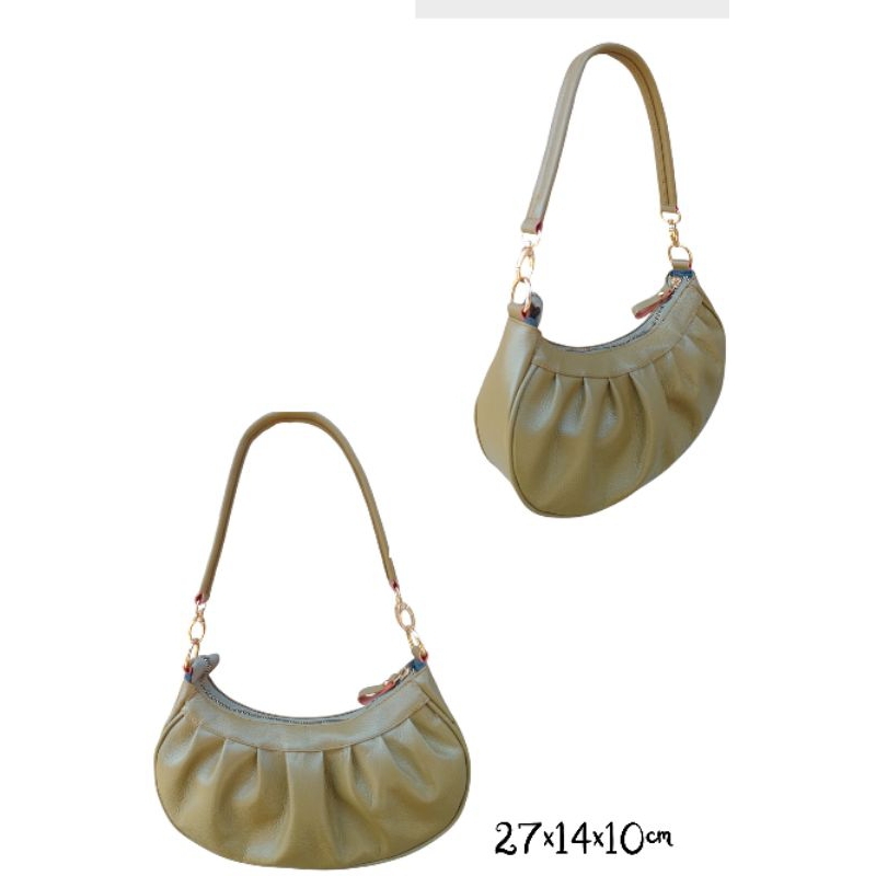 Tas wanita tote bag dobel tali panjang  selempang wanita bahan kulit asli papirut