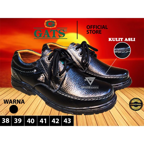 Official Gats Sepatu pantofel bertali oxford stylish kulit asli formal formil kasual pria original