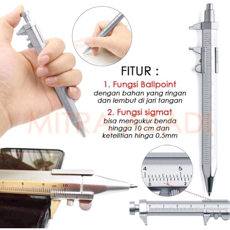 

Ballpoint multifungsi jangka sorong alat ukur batu dll