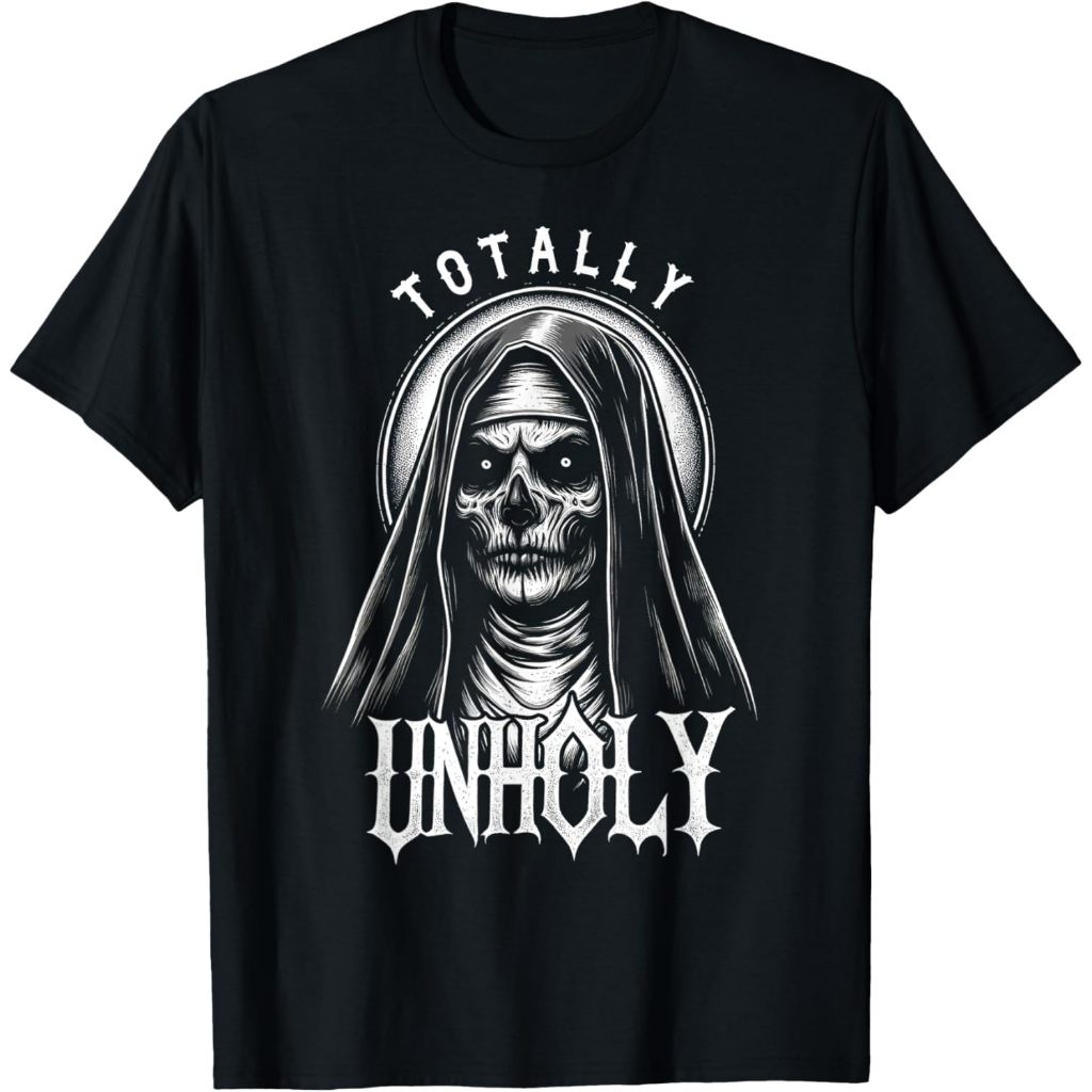 Baju kaos Gothic Horror Evil Nun T-Shirt