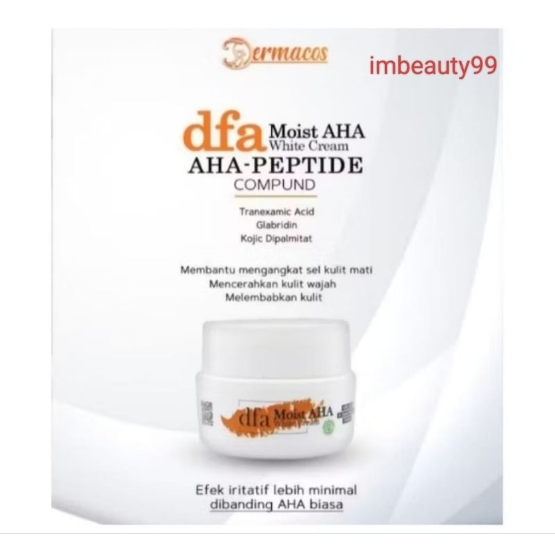 DFA Moist AHA White Cream - krim pemutih / whitening dengan moisturizer / pelembab - BPOM