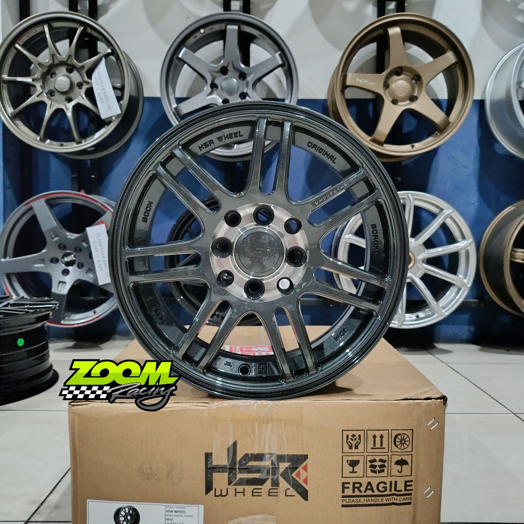 Velg Mobil HSR Boon Ring 14 Velg Racing Wuling Air Ev, Brio, Avanza, Xenia, Kijang LGX, Ayla, Agya