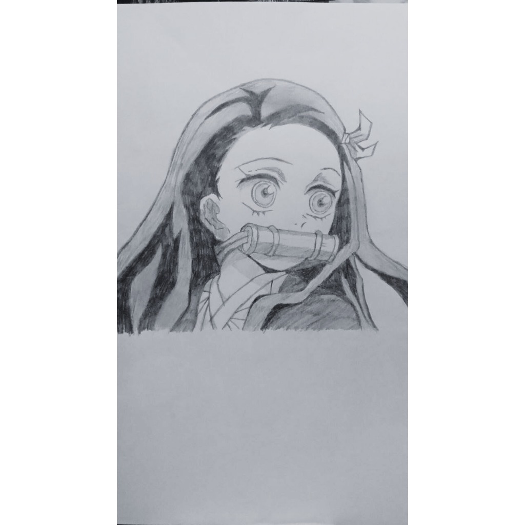 Sketsa Gambar Nezuko Kamado dari Anime Demon Slayer