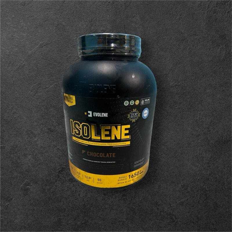 ISOLENE EVOLENE 50 SERVING BPOM RASA COKLAT HALAL SUSU PROTEIN FITNESS WHEY ISOLATE 1,65KG ISOLINE
