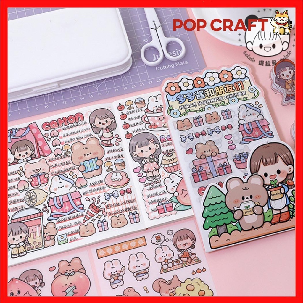 

PC 20 Lembar Stiker Dekorasi Buku Jurnal Notebook Dodo With Friends Stiker Anti Air Anak IMUT TLD72