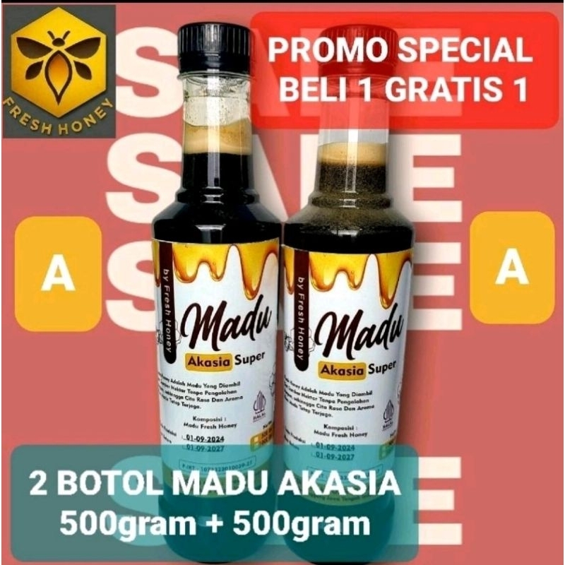 

2 BOTOL MADU HUTAN AKASIA , NIKMATI SETIAP TETESAN KEMURNIAN MADU