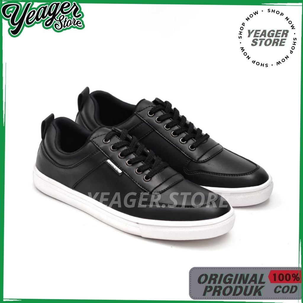 YEAGER - Sepatu Sneakers Pria Casual Formal THG Black Series