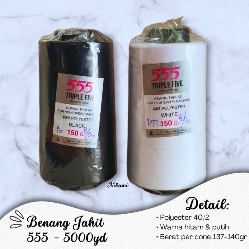Benang Jahit 555 5000 Yard 40/2 Satuan